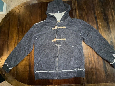 Creative Garments TFG 1987 Dark Gray XL Hooded Sweatshirt Jacket Toggle Buttons
