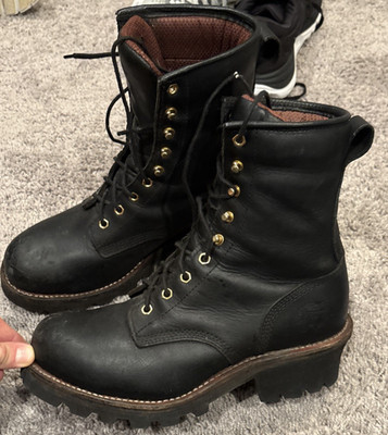 Size 10-Chippewa Men's Baldor 8'' Steel Toe Logger Black Oiled Boots 73020 Work