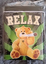 Zigarettendose Zigarettenetui  Zigarettenbox Metall  Teddy Relax NEU.