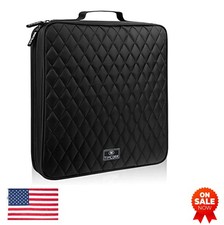 160 Capacity CD DVD Case Organizer Black Plastic Portable Storage Binder Travel