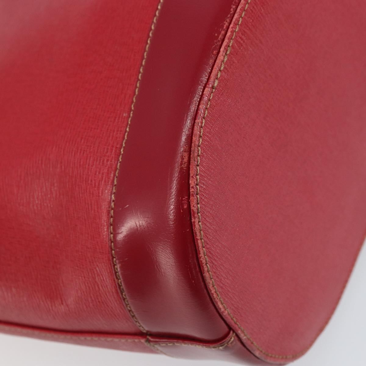 Burberrys Tote Bag Leather Red Gold Auth ka1838 thumbnail 13