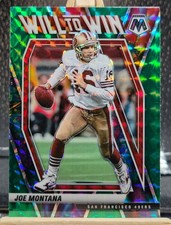 JOE MONTANA 2021 Panini Mosaic #WW-16 WILL TO WIN GREEN MOSAIC PRIZM INSERT 