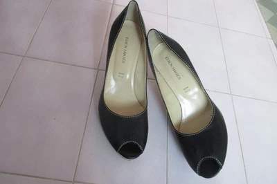 92-::chaussures noir cuir doublT40 mpc6 - Photo 1/4