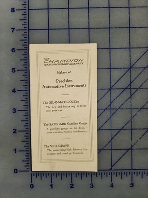 1920s Champion Gas Gauge Oil-O-Matic Velograph Brochure Original