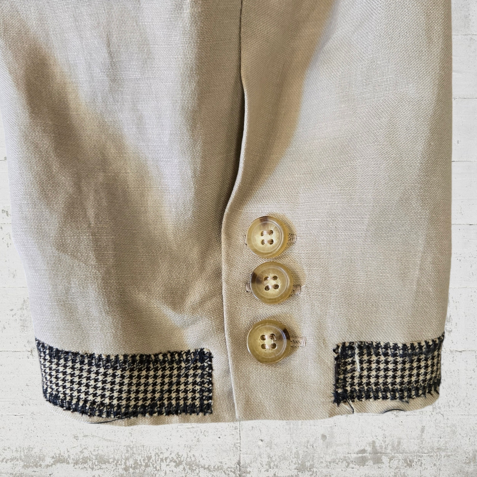 Tan Black Striped Patchwork Upcycled Long Sleeve … - image 10