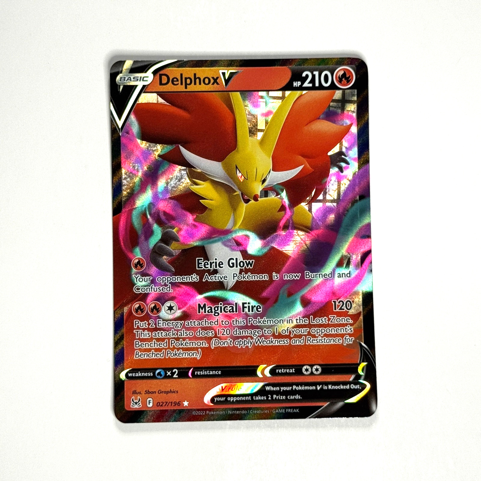 Delphox V 027/196 Lost Origin Holo Pokemon TCG