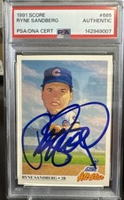 1991 Score All-Star Ryne Sandberg HOF Auto PSA/DNA Authentic #665 Chicago Cubs