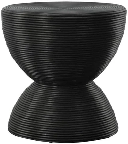 Stylish  Bongo Black Rattan Side Table for Modern Living Spaces - Picture 3 of 3