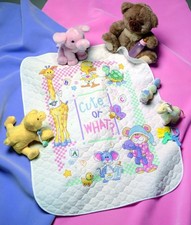 Dimensions Stamped Cross Stitch Kit Quilt Cute or What?