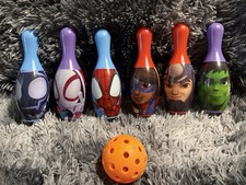 Marvel Kids Mini Bowling Set 6 Pins w/ Ball Plastic Multicolor Ages 3-7 2017