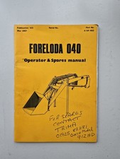 McCONNEL FORELODA 040 LOADER PARTS & OPERATORS MANUAL