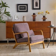 Purple Upholstered Couch Recliner Chair Sofa Livingroom  Couch Single Arm Chair