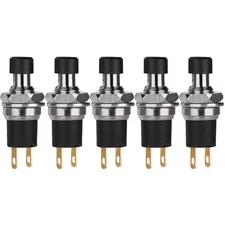 5Pcs Self-Locking SPST Latching Type Dash ON/Off Push Button Switch AC 250V/3...