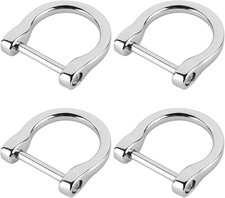 4PK 25Mm/1" D-Rings Screw in Shackle Horseshoe U Shape for DIY Leather Strap Cra