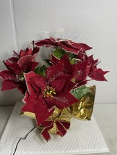 Christmas Fiber Optic Poinsettia Arrangement Color Changing Christmas 16  