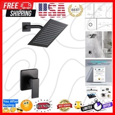 Matte Black Shower Faucet Set, Bathroom Rainfall Shower System with Stainless...