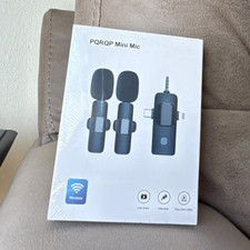 PQRQP Wireless Mini Plug-In Microphone, 3.5mm Jack, Highly Sensitive, Black