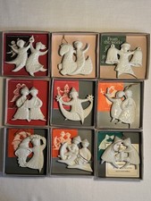 Haviland Limoges 1971 1979 Christmas Ornaments PORCELAIN COMPLETE Set of 9 BOXES