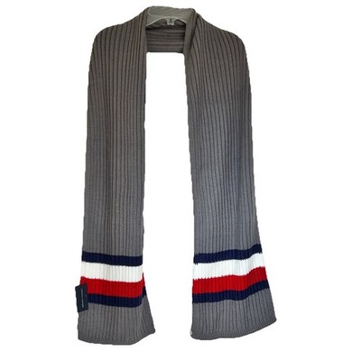 Tommy Hilfiger Knit Scarf Gray Multi Striped 72  NWT