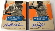2013 PANINI AMERICAS PASTIME MATT WILLIAMS KEVIN MITCHELL CERTIFIED AUTO 89/99