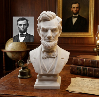 Abraham Lincoln Büste USA Präsident - Statue Skulptur 32 cm groß Abraham Lincoln