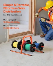 Wire Spool Rack, 100 lbs Capacity, Smart Hand Caddy, Heavy-Duty Steel Wire Dispe