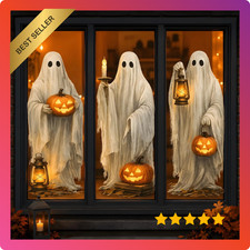 Halloween Decorations - Ghost Window Clings for Halloween Party Decor