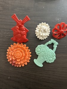 Celluloid Pin And Plastic Pieces Lot