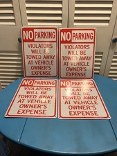 No Parking Signs 14x10 Inches Reflective Aluminum, Fade Resistant 4-pack 