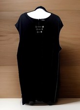 Plus Size 3X Black Shift Dress Women Cap Sleeve Casual Work Midi