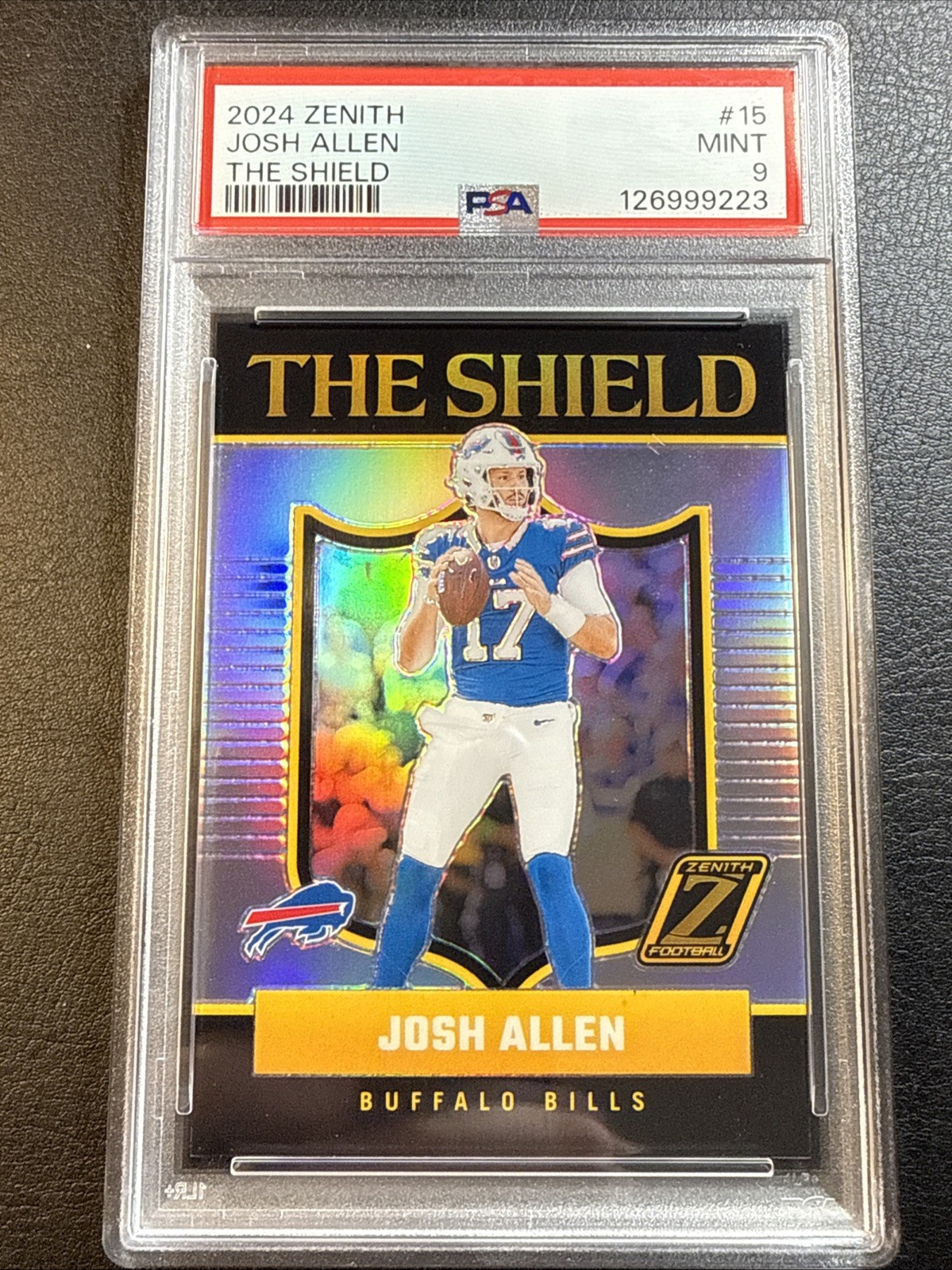Josh Allen 2024 Panini NFL Zenith SSP "The Shield" #15 - PSA 9 - MINT