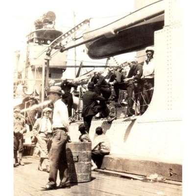Large Ship at Dock Original Found Photo Vintage Photograph Antique