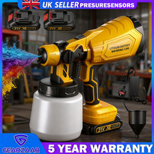 2 Battery Cordless Paint Sprayer Electric Spray Gun HVLP Fence Wall Airless 21V