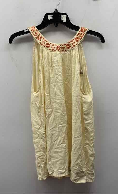 Soft Joie Women's Illy Sleeveless Top Vanilla Pumpkin Embroidered Neck NWT Sz S