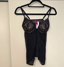 La SENZA Black Lace Chemise with Adjustable Straps Size S/P NWT
