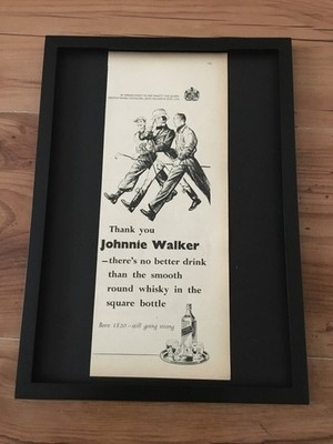 Johnnie Walker Scotch Whisky - 1958 A4 gerahmt Original Werbung