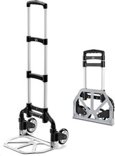 Folding Hand Truck, Dolly Cart with Wheels Foldable, Lightweight Aluminum Luggag