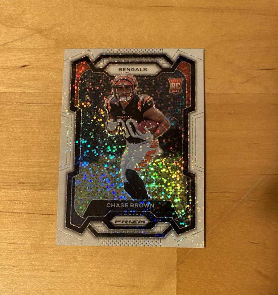 2023 Panini Prizm CHASE BROWN #318 White Sparkle SSP RC Rookie Bengals
