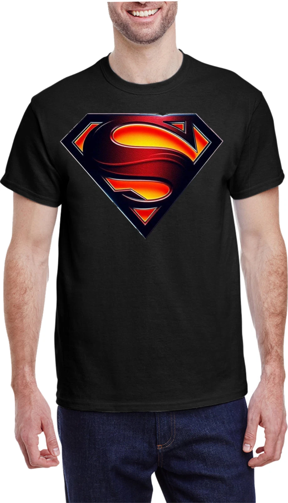 Superman S Logo Print T-Shirt Wicking Tee