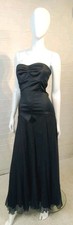 Coast Black Maxi Dress UK 14 Sheer Chiffon Boned Bodice Evening