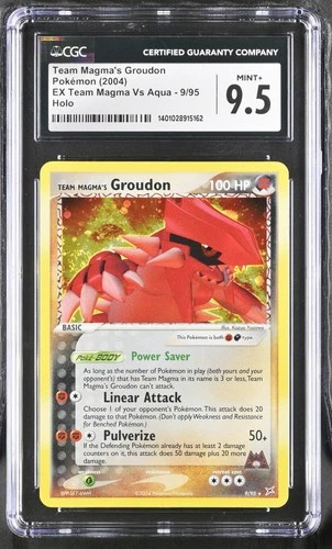 2004 Pokémon Team Magma's Groudon Holo EX Team Magma Vs Aqua #9/95 CGC 9.5