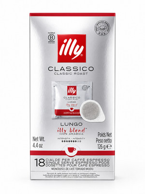 illy LUNGO E.S.E. Kaffeepads - klassische Röstung 108 Pads - 756g