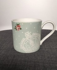 Royal Albert Porcelain Polka Rose Coffee Mug Green