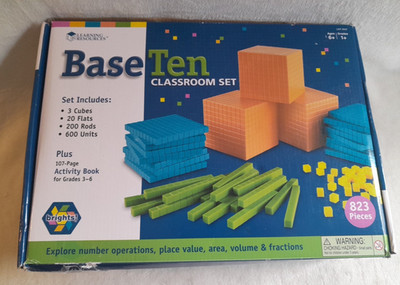 Learning Resources Interlocking Base Ten Classroom 823 Piece Set Grades 3-6