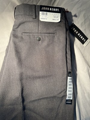 John Henry dress slacks Men s Size 30W X 30L Suit Pants Brand New Grey 