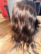 Auburn Highlights Dark Brown Synthetic Wavy Wig Heat Resistant NWT