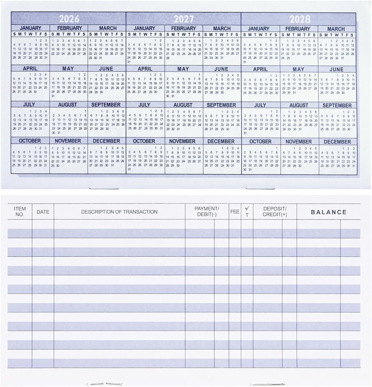как выглядит 20 Pack Checkbook Register Check Registers for Personal Blank Ledger Transaction фото