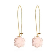 Flower Cluster Ball Tassel Hoop Earrings for Women Handmade Floral Cluster Bohem