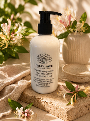 Delta Hive Creamy Moisturizing Goat Milk Lotion - Sweeet Honeysuckle 8 oz