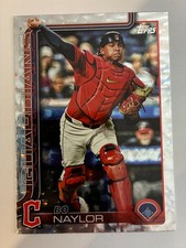  2025 Topps Silver Crackle Foil #446 Bo Naylor +2 base Cleveland Guardians 
